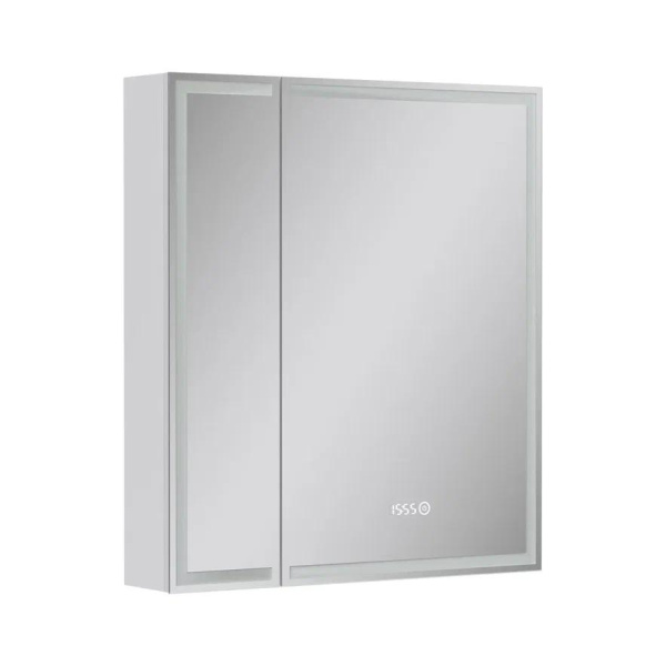 Шкаф зеркальный Equil Corner с подсветкой LED 70/80 с часами 70х80