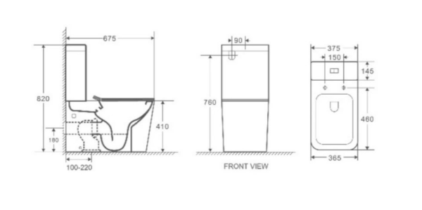 Унитаз-компакт безободковый с сиденьем микролифт WeltWasser Gelbach 001 XL MT-BL