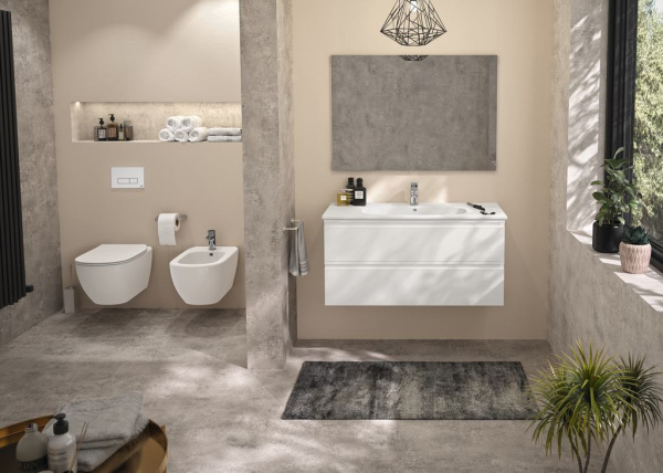 Комплект инсталляции Ideal Standard с унитазом Tesi Aquablade и кнопкой Oleas M2 R0121AA