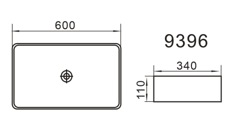 Раковина накладная Axus 60х35 9396
