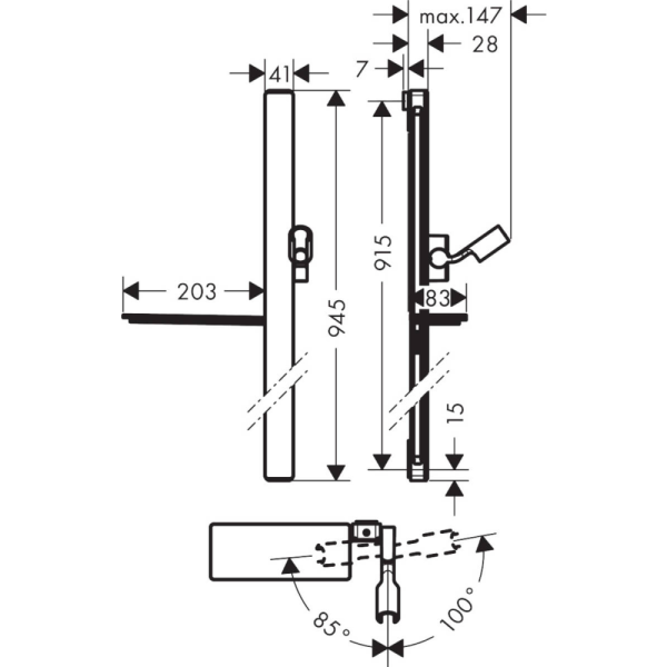 Душевая штанга Hansgrohe Unica 27640400 с полкой