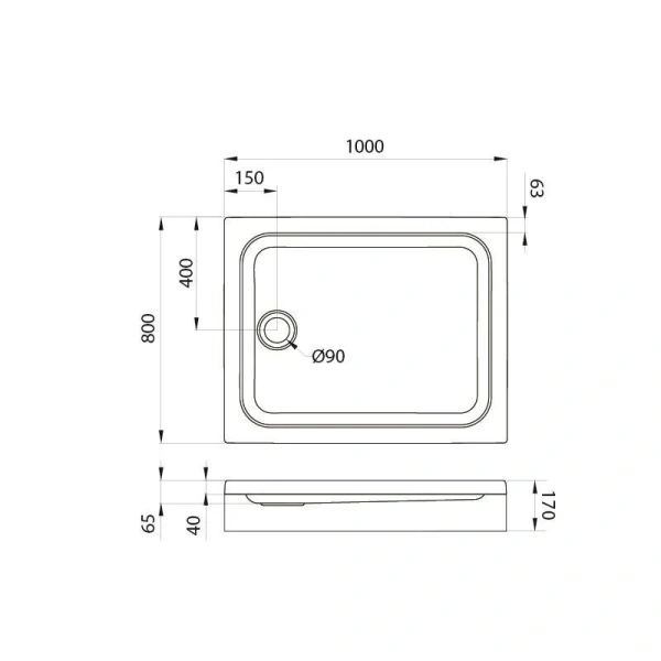 Душевой поддон Triton ПД46 100х80
