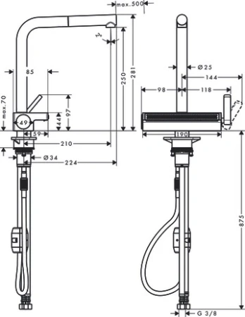 Смеситель Hansgrohe Aquno 73836800