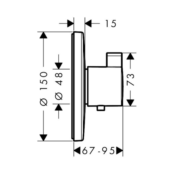 Смеситель встраиваемый термостатический Hansgrohe Ecostat S Highflow 15756000