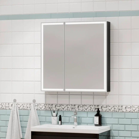 Шкаф зеркальный Continent Mirror Box 80/100 с подсветкой LED 80х80