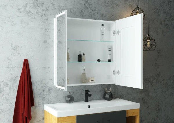 Шкаф зеркальный Continent Allure с подсветкой LED 80х80
