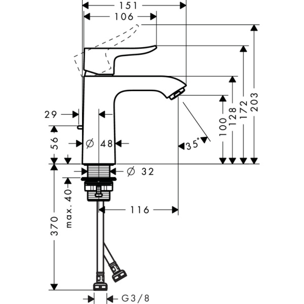 Смеситель Hansgrohe Metris 110 31080000