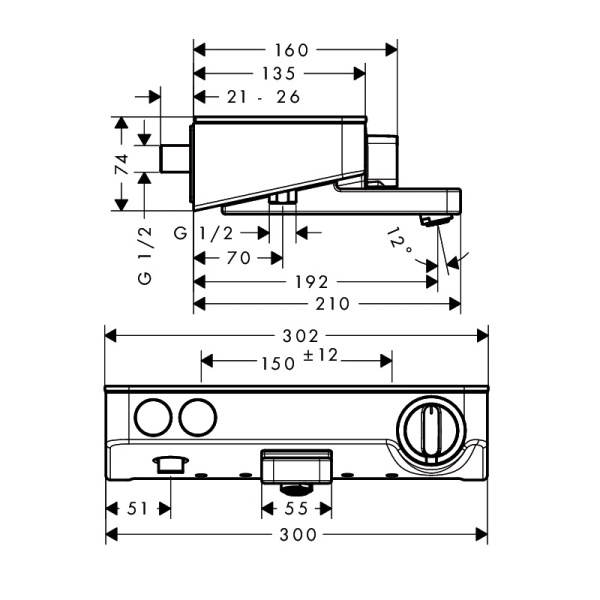 Термостатический смеситель Hansgrohe Ecostat Select 13151400