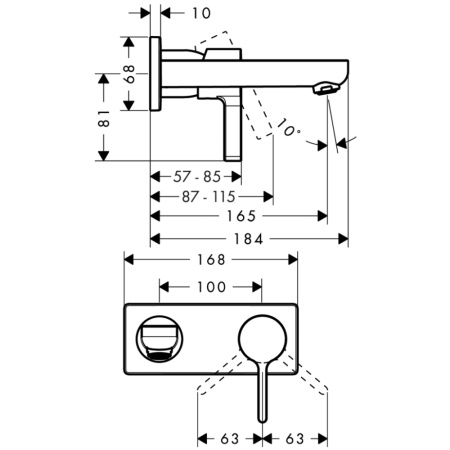 Смеситель встраиваемый Hansgrohe Metris S 31162000