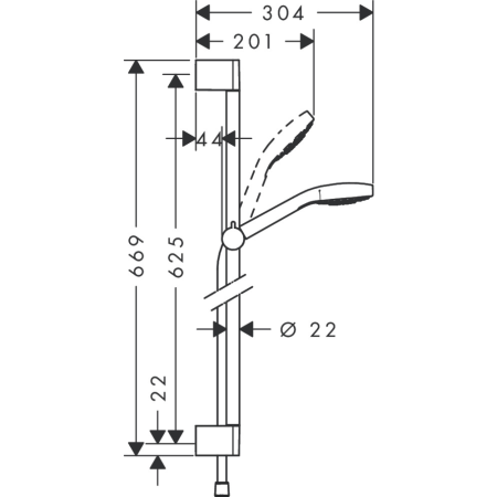 Душевой гарнитур Hansgrohe Croma Select E 1jet 26584400