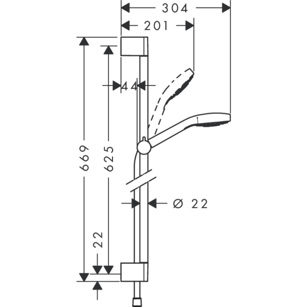 Душевой гарнитур Hansgrohe Croma Select E 1jet 26584400