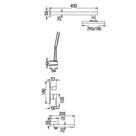 Душевая система встраиваемая Rose R2835H