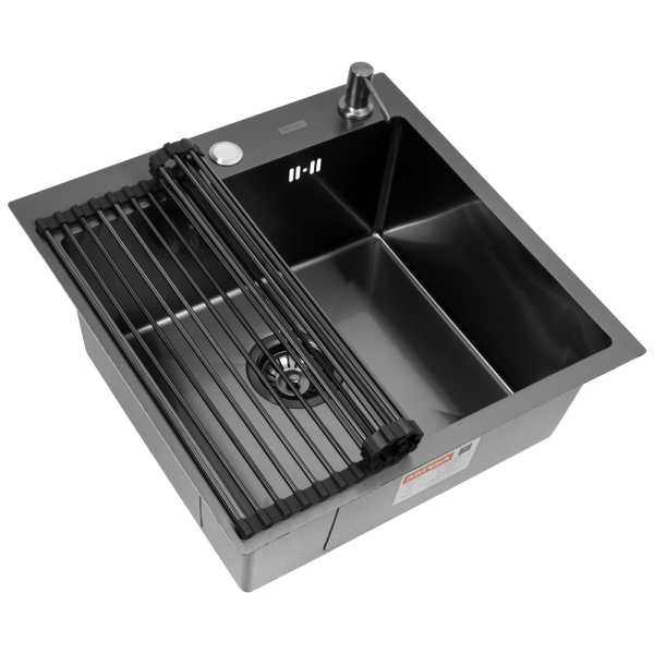 Кухонная мойка Arfeka Eco AR Black 50х50 с роллер-матом и дозатором