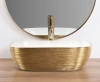 Умывальник Rea Belinda gold matt white U7422