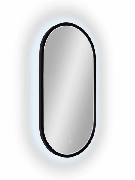 Зеркало Continent Delia LED черный 40х80