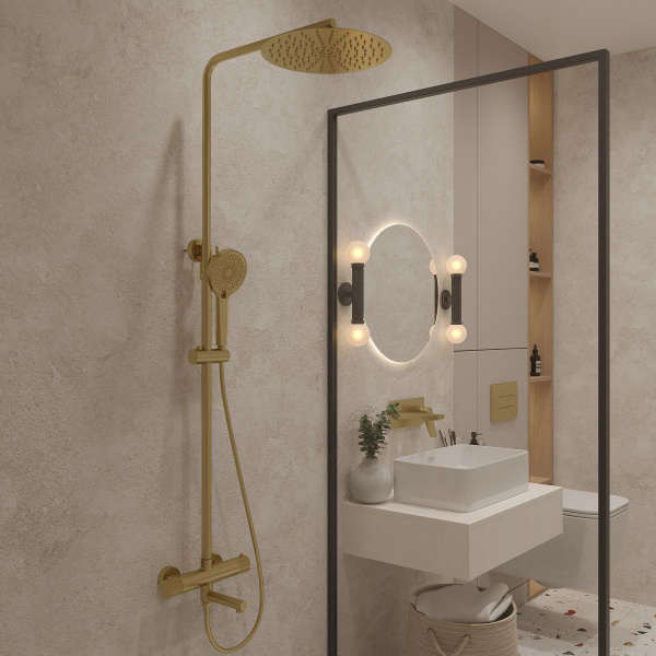 Душевая система термостатическая Oliveeka OL-739902-BG Душевая система термостатическая Oliveeka OL-739902-BG