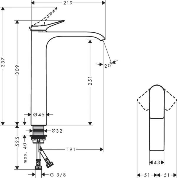 Смеситель Hansgrohe Vivenis 75042700