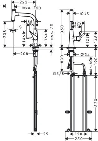 Смеситель Hansgrohe Metris 73802800