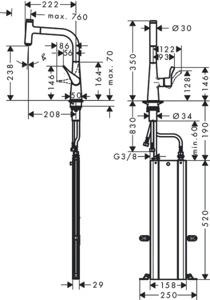 Смеситель Hansgrohe Metris 73802800