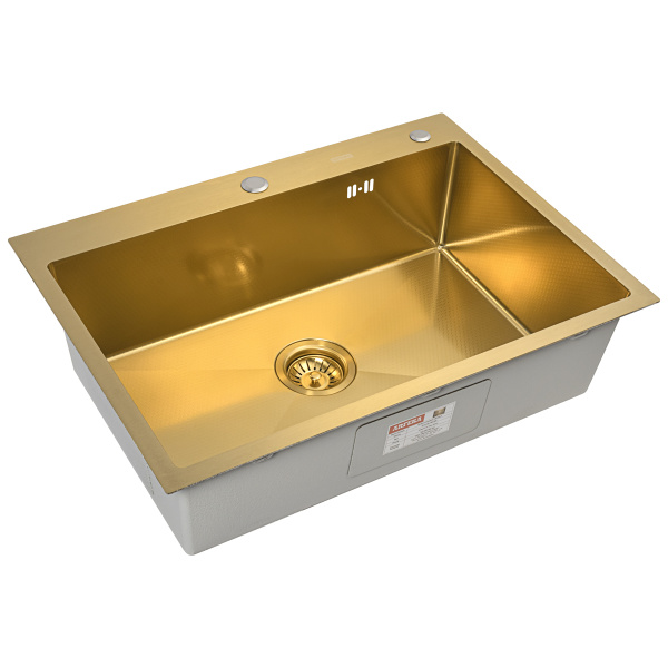 Кухонная мойка Arfeka Eco AR Gold PVD Nano Decor 70х50