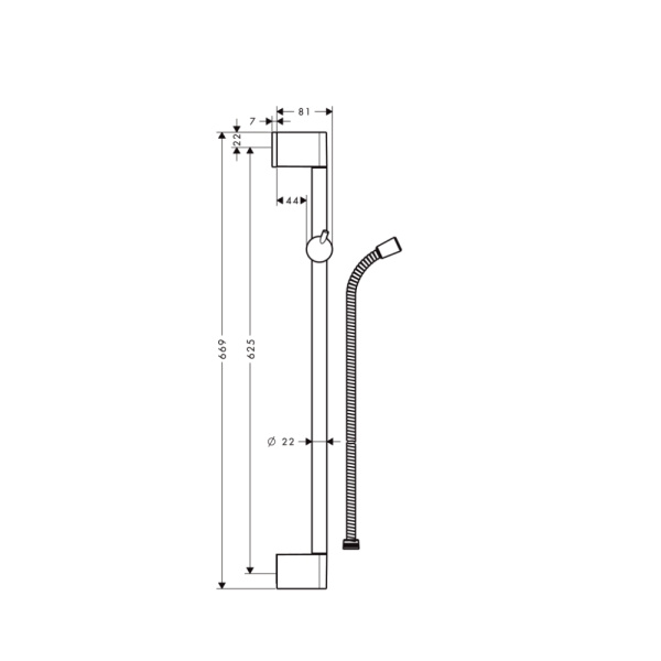 Душевая штанга Hansgrohe Crometta Unica 27615000 со шлангом