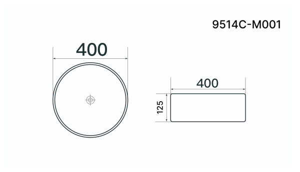 Умывальник Axus 40х40 9514C-M001