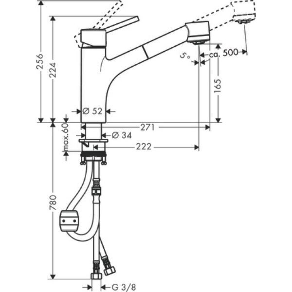 Смеситель Hansgrohe Talis M52 170 32845000