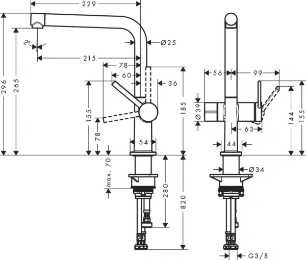 Смеситель Hansgrohe Talis 72827670