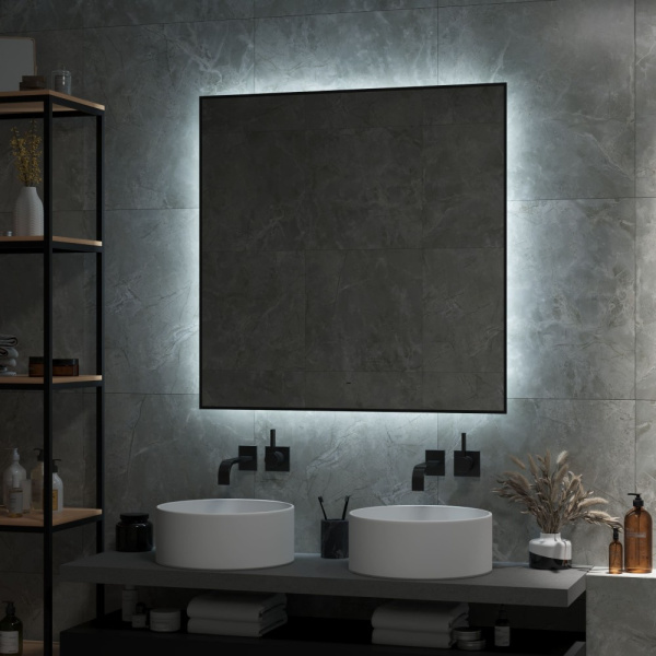 Зеркало Continent Amer Black LED 100 с бесконтактным сенсором 100х100